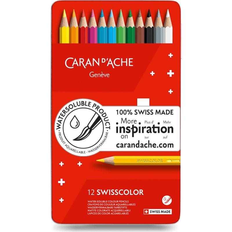 Caran d'Ache - Box of 12 Water-Soluble Colour Pencils by Caran d'Ache on Schoolbooks.ie