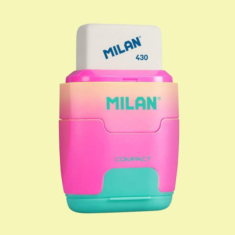 Milan - Twin Hole Sharpener and Eraser - Sunset - Assorted Colours by Milan on Schoolbooks.ie