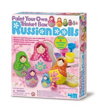 Paint your own Trinket Box - Russian Dolls by 4M on Schoolbooks.ie