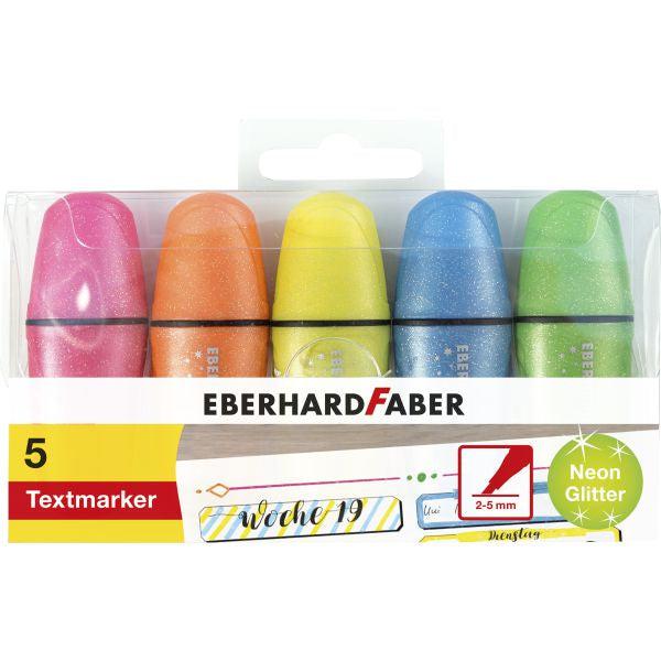 Eberhard and Faber - Mini Highlighters - Glitter Neon Set of 5 by Eberhard Faber on Schoolbooks.ie