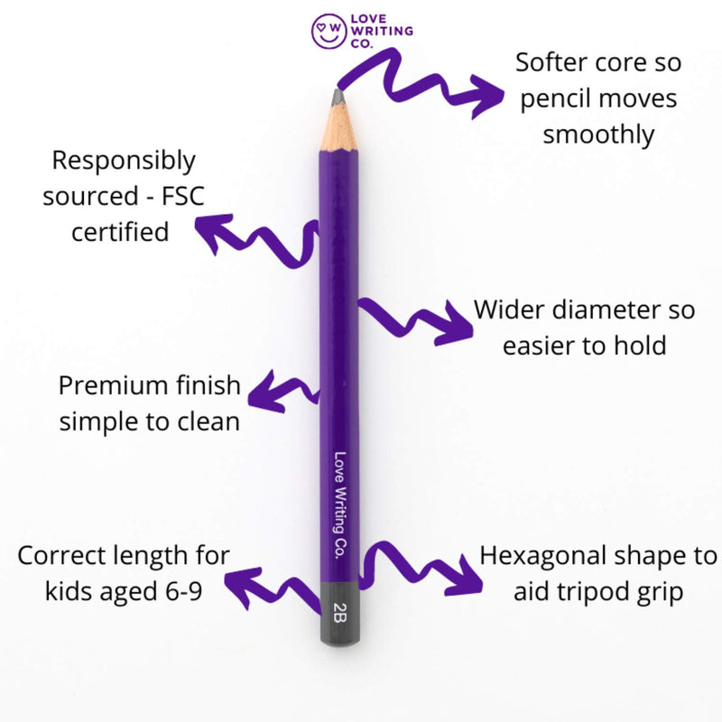 ■ Love Writing Co - 5 Writing Pencils - HB by Love Writing Co. on Schoolbooks.ie