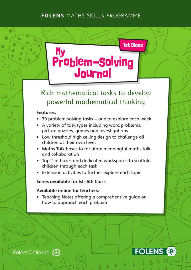My Problem-Solving Journal - 1st Class by Folens on Schoolbooks.ie