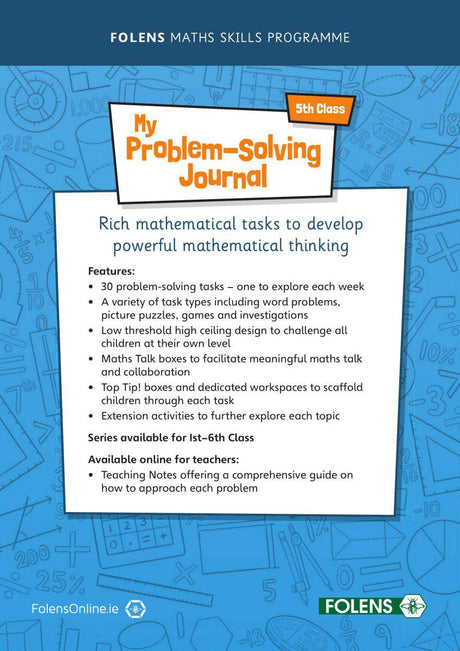 My Problem-Solving Journal - 5th Class by Folens on Schoolbooks.ie