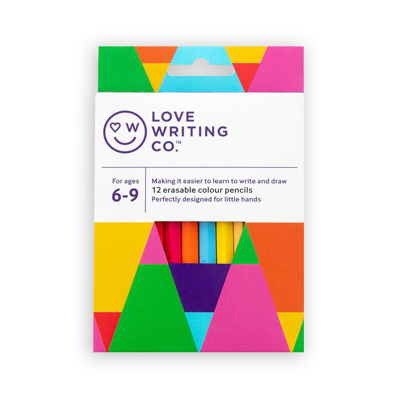 Love Writing Co - 12 Erasable Colour Pencils - Age 6 to 9 by Love Writing Co. on Schoolbooks.ie
