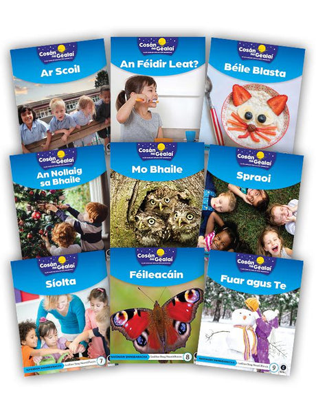 Cosán na Gealaí - Senior Infants Non-Fiction Reader 9 Pack by Gill Education on Schoolbooks.ie