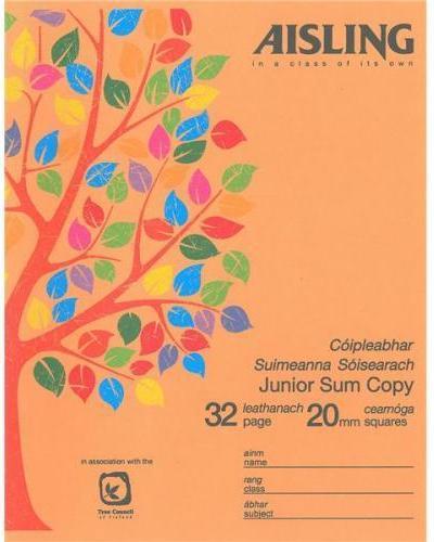 Aisling Junior Sum Copy - 20mm Squares - 32 Page - ASJ07 by Aisling on Schoolbooks.ie
