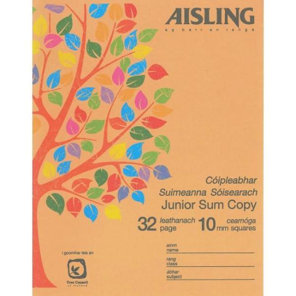 Aisling Junior Sum Copy - 10mm Squares - 32 Page - ASX310 by Aisling on Schoolbooks.ie