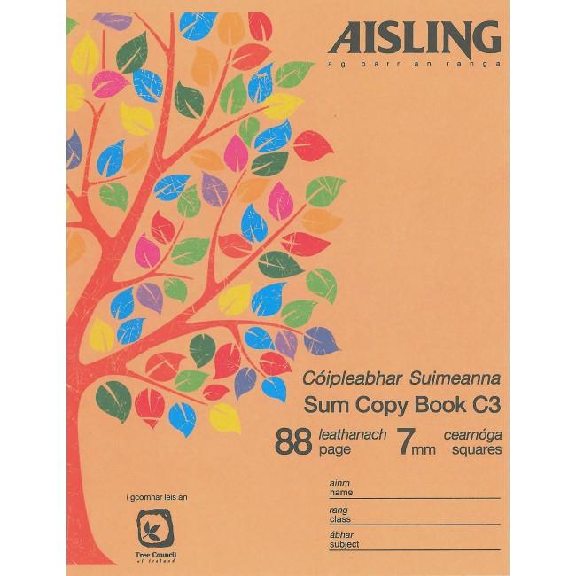 Aisling Sum Copybook - 7mm Squares - 88 Page - ASX13/C3 by Aisling on Schoolbooks.ie