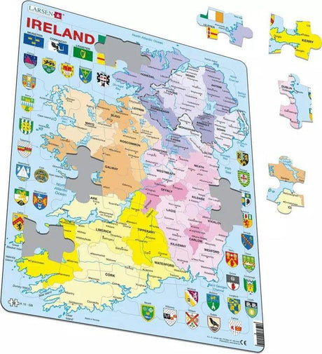 Éire Political Map - Card Puzzle by An Gum on Schoolbooks.ie