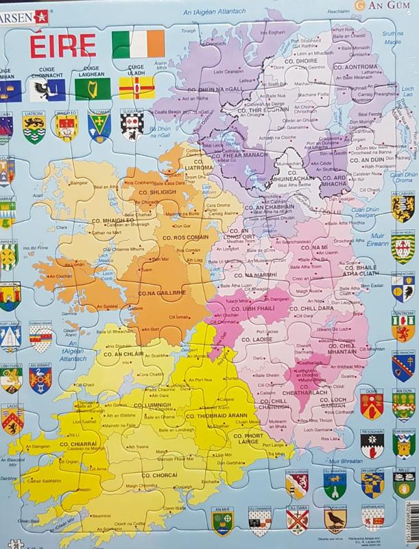Éire Political Map - Card Puzzle by An Gum on Schoolbooks.ie