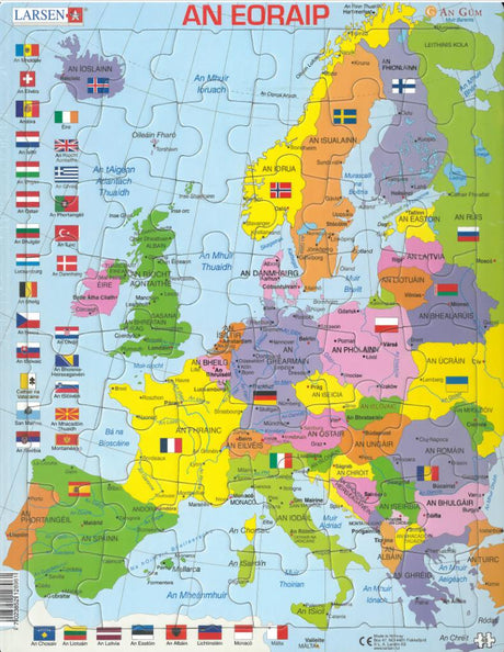 An Eoraip Political Map - Card Puzzle by An Gum on Schoolbooks.ie