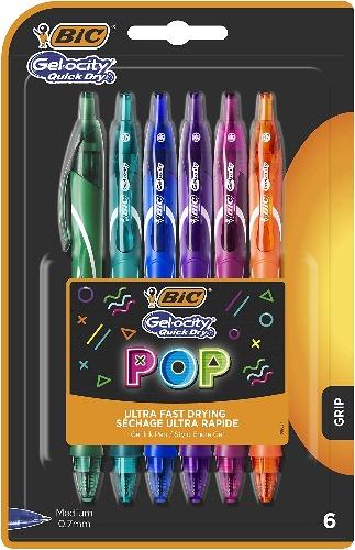 ■ BIC - 6 Gelocity Quick Dry 0.7mm Gel Pens - Pop Colours by BIC on Schoolbooks.ie