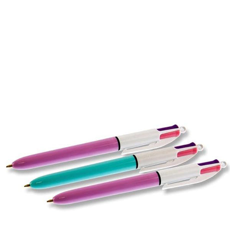 BIC - Card of 3 X 4 Colour Ballpoint Pens - Fun by BIC on Schoolbooks.ie