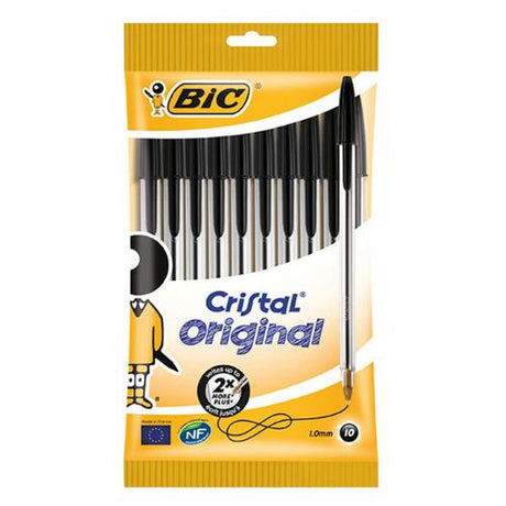 ■ BIC - Cristal Ballpoint Pens - Black - Packet of 10 by BIC on Schoolbooks.ie