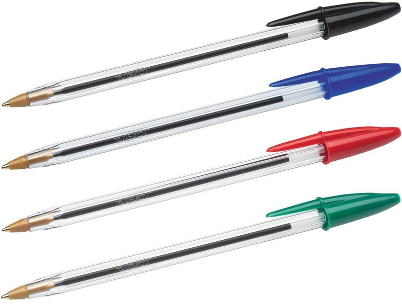 BIC - Packet of 4 Cristal Original Ballpoint Pens - Assorted Colours by BIC on Schoolbooks.ie
