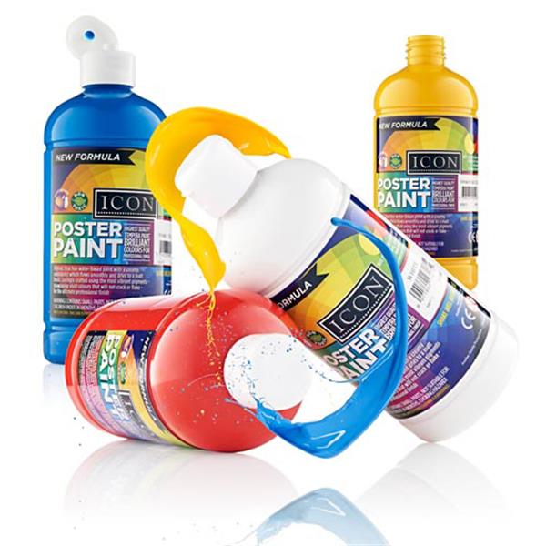 ■ Icon Poster Paint 500ml - Scarlet Red by Icon on Schoolbooks.ie