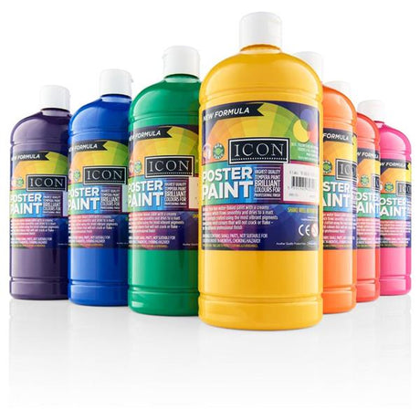 Icon Art 1ltr Poster Paint - Scarlet Red by Icon on Schoolbooks.ie