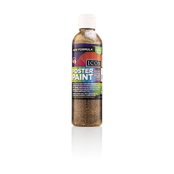 Icon 300ml Glitter Poster Paint - Gold by Icon on Schoolbooks.ie