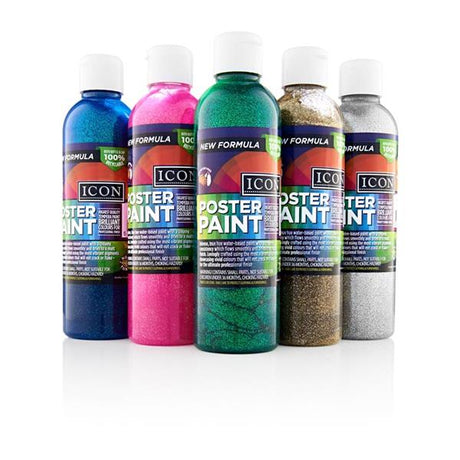 Icon 300ml Glitter Poster Paint - Blue by Icon on Schoolbooks.ie