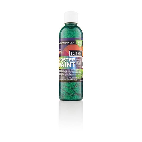 Icon 300ml Glitter Poster Paint - Green by Icon on Schoolbooks.ie