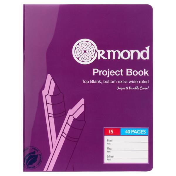 Ormond 40 Page No.15 Durable Cover Project Book by Ormond on Schoolbooks.ie