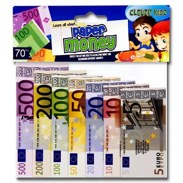 Clever Kidz - Paper Money Set - Euro - 70 Pieces by Clever Kidz on Schoolbooks.ie