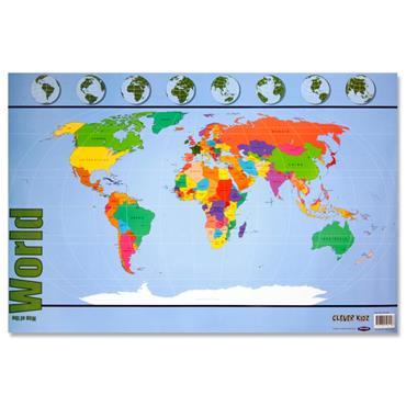 Clever Kidz Wall Chart - Map Of The World by Clever Kidz on Schoolbooks.ie