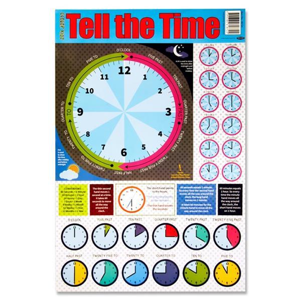 Clever Kidz Wall Chart - Tell The Time by Clever Kidz on Schoolbooks.ie