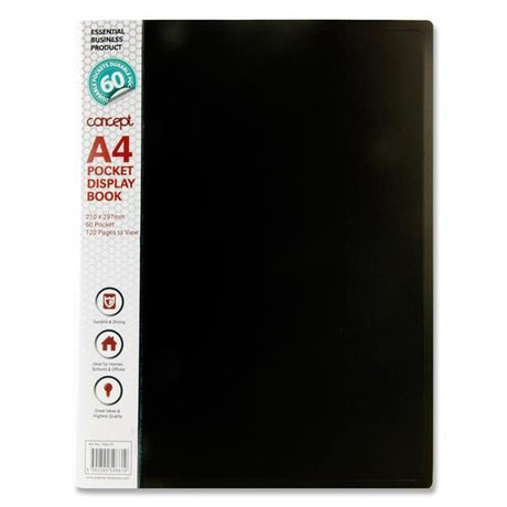60 Pocket Display Book - A4 - Black by Concept on Schoolbooks.ie