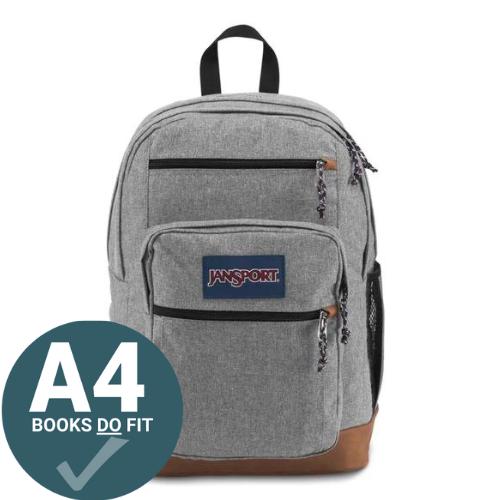 ■ JanSport Cool Student Backpack - Grey Letterman Poly by JanSport on Schoolbooks.ie