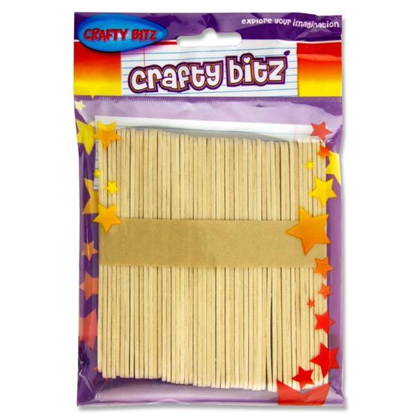 Crafty Bitz Bag 50 Lollipop Sticks - Natural by Crafty Bitz on Schoolbooks.ie