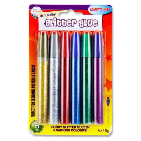 Crafty Bitz Card 6 x 15g Glitter Glue by Crafty Bitz on Schoolbooks.ie