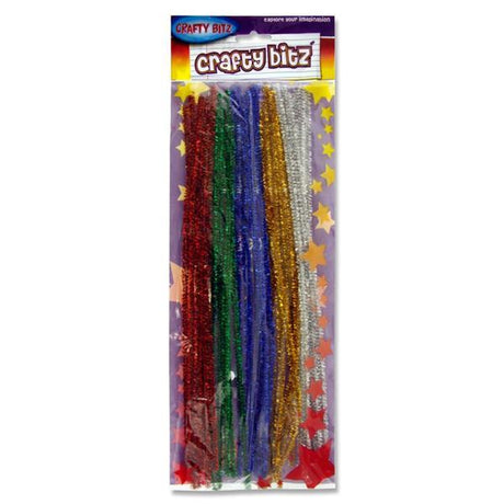 Crafty Bitz Packet of 30 12" Pipe Cleaners Stems - Glitter by Crafty Bitz on Schoolbooks.ie