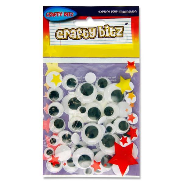 Crafty Bitz Packet of 50 Wiggle Goggly Eyes by Crafty Bitz on Schoolbooks.ie