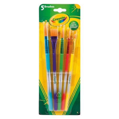 Crayola 5 Assorted Paintbrushes by Crayola on Schoolbooks.ie