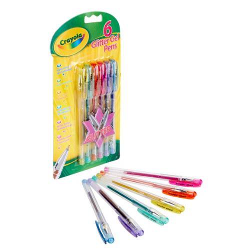 Crayola - Glitter Gel Pens - 6 Pack – Schoolbooks.ie