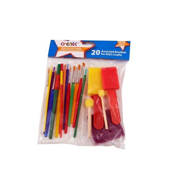 ■ Create - 20 Assorted Kids Paint Brushes by Create on Schoolbooks.ie