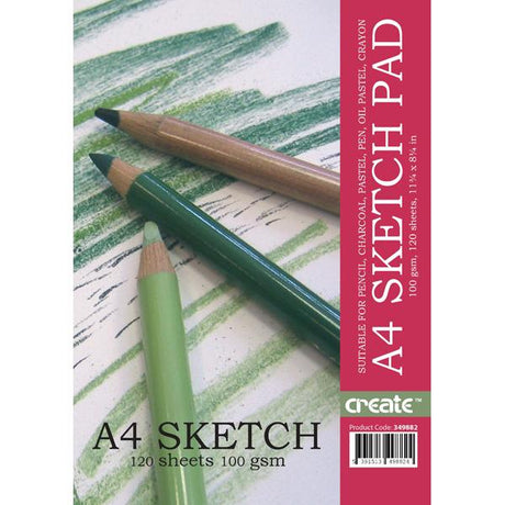 Create - Jumbo Spiral Sketch Pad - 100 Sheets 100gsm - A4 by Create on Schoolbooks.ie