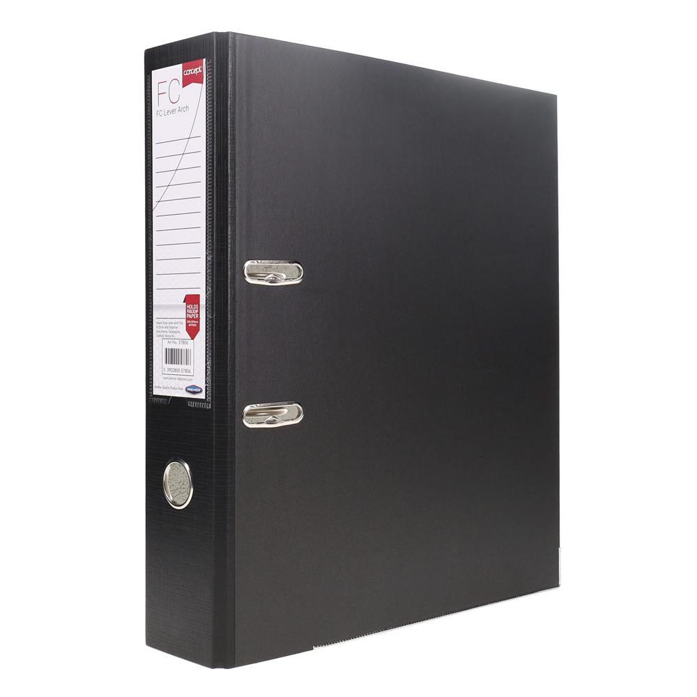 Concept - Foolscap Lever Arch File - Solid Black by Concept on Schoolbooks.ie