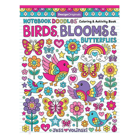 ■ Notebook Doodles Birds, Blooms and Butterflies - Colouring & Activity Book by Design Originals on Schoolbooks.ie