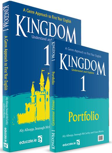 Kingdom 1 - Junior Cycle English - Textbook & Combined Portfolio & Grammar Primer Book Set by Educate.ie on Schoolbooks.ie
