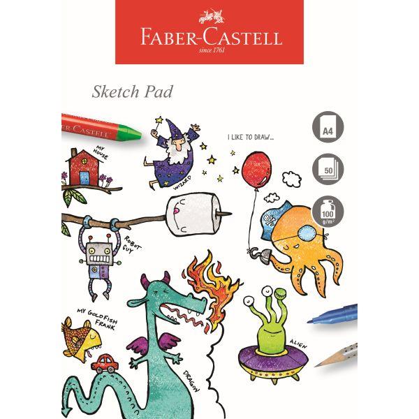 Faber-Castell - A4 Sketch Pad Gummed - 100gsm - 50 Sheets by Faber-Castell on Schoolbooks.ie