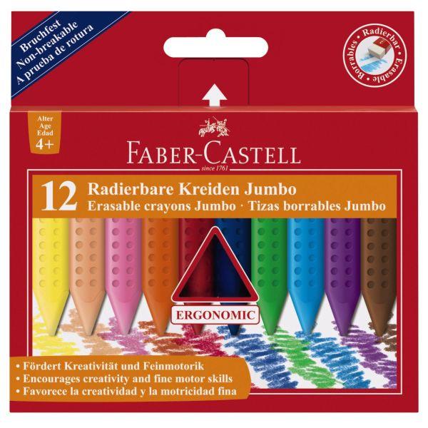 Erasable Jumbo Grip Crayons - Box of 12 by Faber-Castell on Schoolbooks.ie