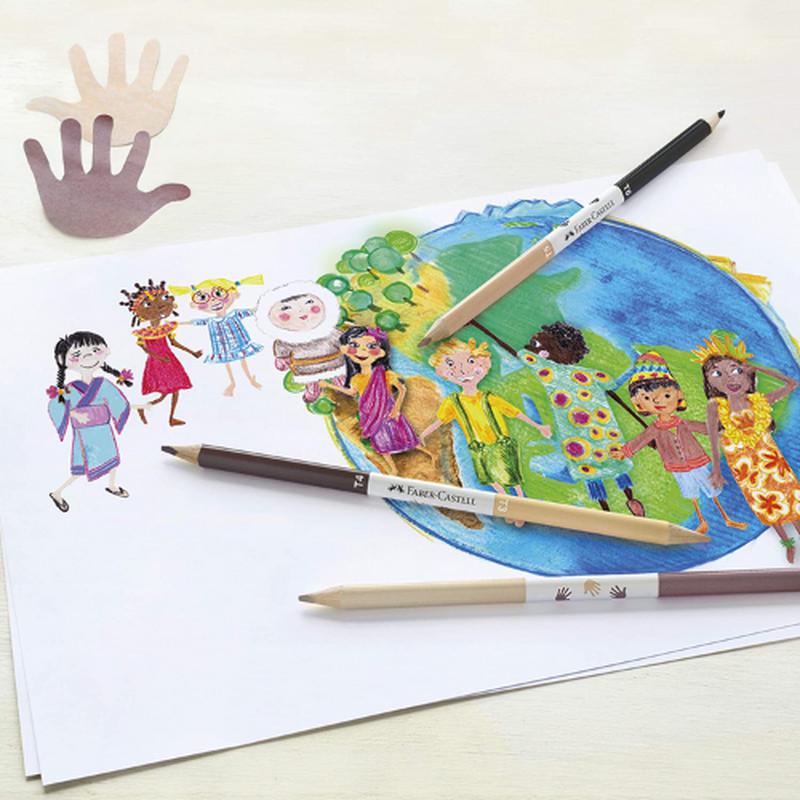 ■ Faber-Castell - Children of the World - Triangular Colour Pencil Box - 24+3 by Faber-Castell on Schoolbooks.ie