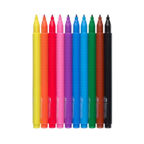 Faber-Castell - Grip Fibre Tip Colour Markers - Wallet Of 10 by Faber-Castell on Schoolbooks.ie