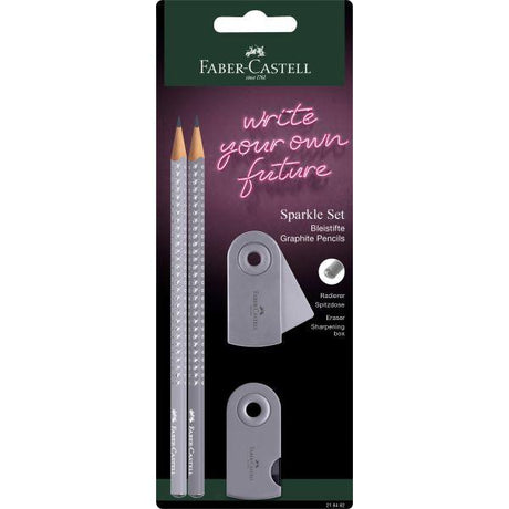 ■ Faber-Castell - Grip Sparkle Harmony Sleeve Set - Dapple Grey by Faber-Castell on Schoolbooks.ie