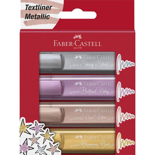 Faber Castell - Highlighters Metallic Colours - Wallet of 4 by Faber-Castell on Schoolbooks.ie