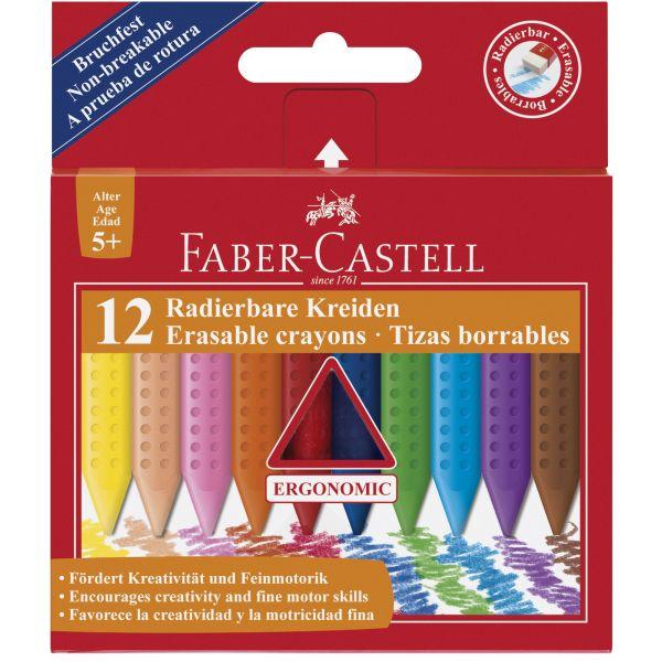 Faber-Castell - Grip Erasable Crayons Box 12 by Faber-Castell on Schoolbooks.ie