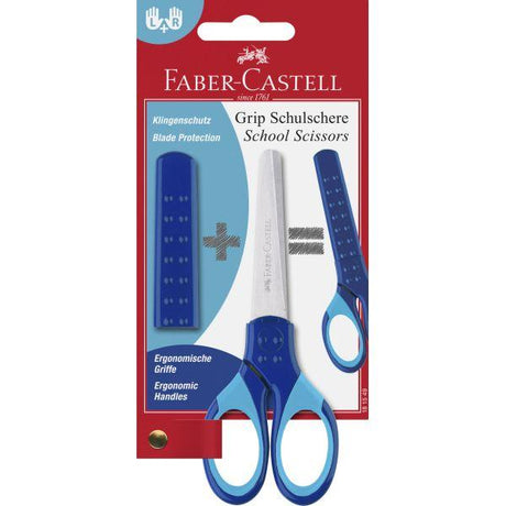 Faber-Castell - Grip School Scissors Blue With Blade Protector Bc by Faber-Castell on Schoolbooks.ie