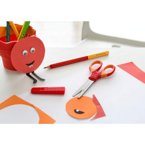 Grip School Scissors Red With Blade Protector Bc by Faber-Castell on Schoolbooks.ie